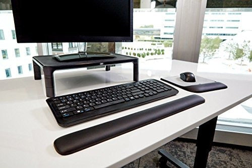 3M 98 Foot Wrist Rest Black Faux Leather 18 Inches Long 2