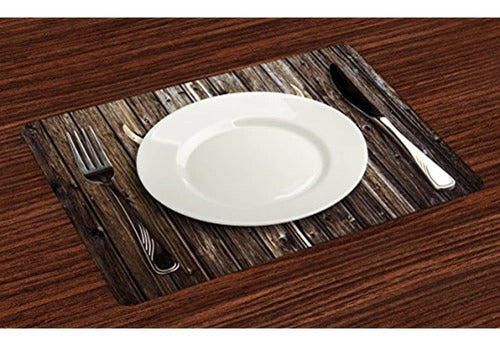 Lunarable Antler Place Mats - Set of 4 Rustic Home Cottage 1