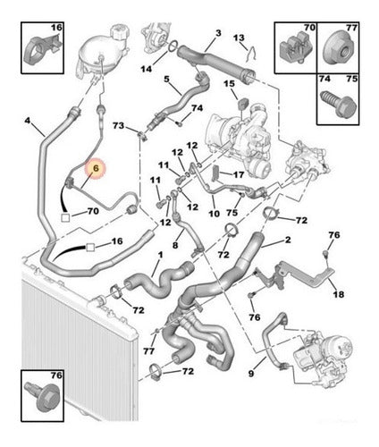 Manguera Retorno Rad-depo Citroen C4 Peugeot 308 408 1.6 Thp 1