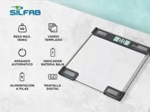 Balanza Electrónica Silfab Be211 Cristal Slim 150kg Vidrio 2