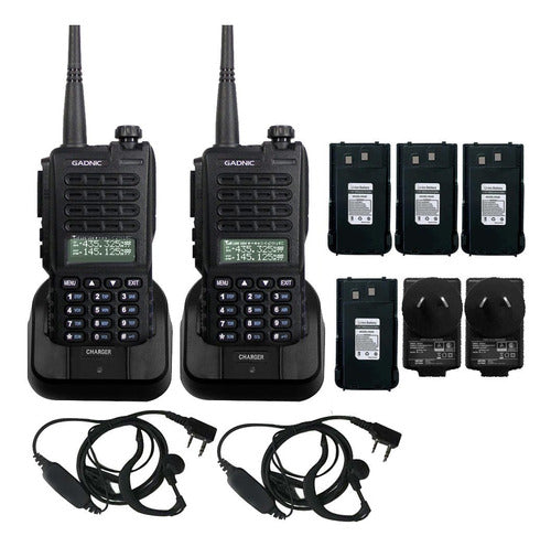 Set of 2 Gadnic 10w Walkie Talkie Radios with 1-Year Warranty 128ch VHF UHF 0