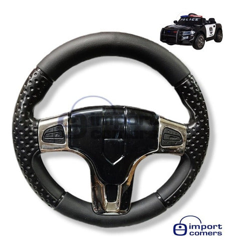 ImportComers 12V Police Car Battery Steering Wheel 0