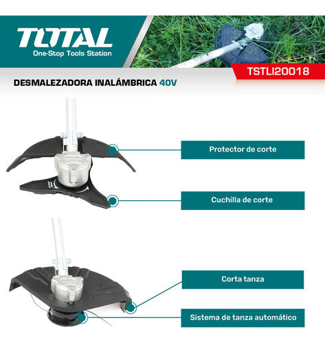 Total Desmalezadora Inalambrica 40V 330mm Industrial 2