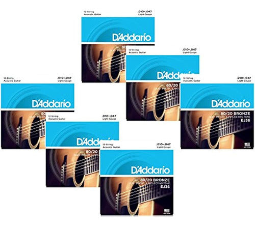 D'Addario 3-Pack EJ36 12-String Bronze Acoustic Guitar Strings 0