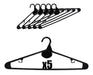 Generic Combo 5 Black Plastic Hangers for Closet Clothing 0