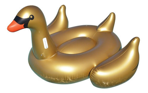 Inflable Piscina Cisne Dorado Floaties Playa Adulto 195 Cm 0