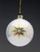 White Christmas Ornament with Golden Snowflake Detail 1