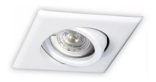 Girasoles Square Recessed Spotlight with Mobile White LED 7W GU10 Warm Light 0