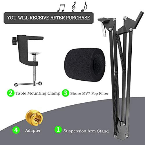 Youshares Articulated Arm MV7 with Pop Filter - Microphone Support 3