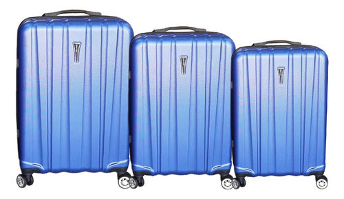 Set of 3 Rigid Suitcases (20+24+28 Inches) Expandable 102 - Black 0