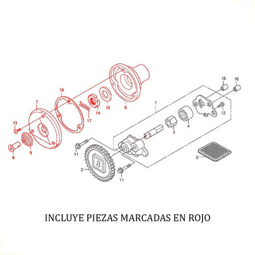 R-TW Complete Oil Pump Rotor for Honda CG 125 - XR 200 - NX 200 2