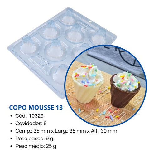 Kit 3 Forma Copo Mousse 13 3 Partes Com Silicone C.10329 Bwb 1