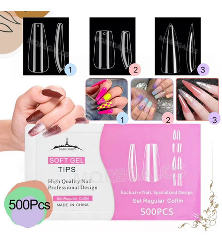 Paris Night Tips For Soft Gel Press On - Box of 500 4