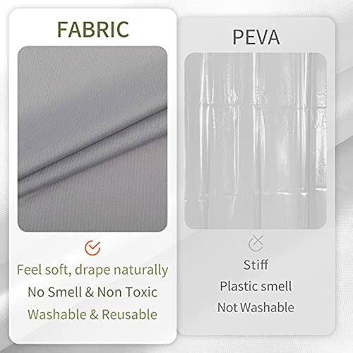 Alyvia Spring Waterproof Fabric Shower Curtain Liner - Soft and Lightweight 2