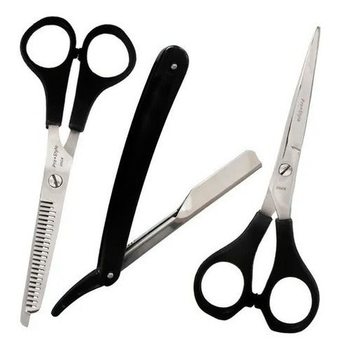 ProBasic Hairdressing Scissors Set - Cutting + Polishing + Razor 0