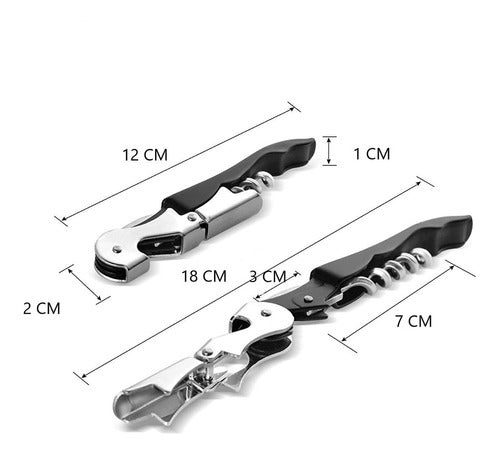 Folding Two-Step Manual Corkscrew Bartender Double Lever Bar 9