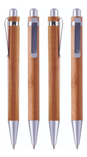 One Express 25 Bamboo Ballpoint Pens Laser Engraved with Your Name or Logo 0