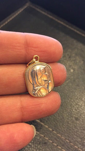 Luli Religiosa Medalla Plata 925 Oro 18k Virgen Niña Grabar 2