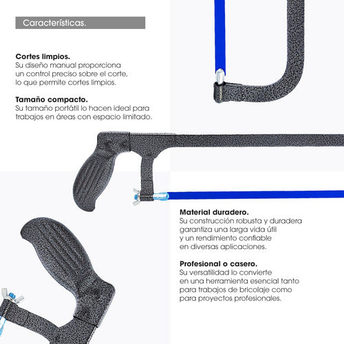 Arco Sierra Manual 460 Mm Ergonómica Práctica Con Hoja 2