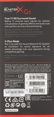 Tarjeta D/dac/sonido Creative Sound Blasterx G1 7.1 Portátil 3