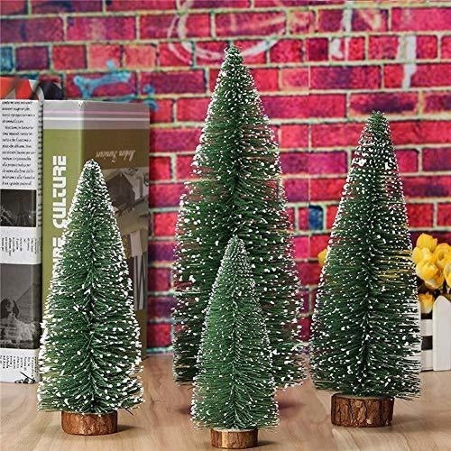 Uniprimebbq Mini Arbol De Navidad C/base De Madera - 4 Piezas 4