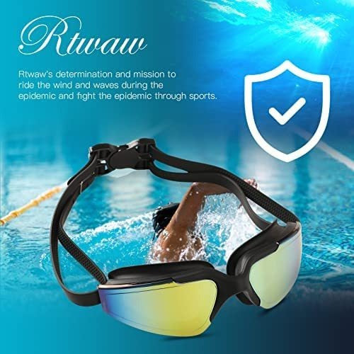 RTWAW Unisex Swimming Goggles Gold 6