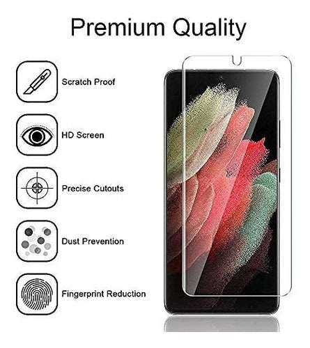 Screen Protector x2 + 2 Lenses for Samsung Galaxy S21 Ultra 5G 6.8 3