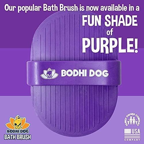 Bodhi Dog Soft Rubber Bristle Grooming Brush for Dogs and Cats - Purple 1