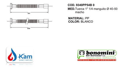 Bonomini Tuboflex Flexible Drainage 11/4 X 40mm 3