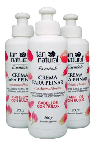 Tan Natural Combo X3 Crema De Peinar Rulos Aceites Florales 0