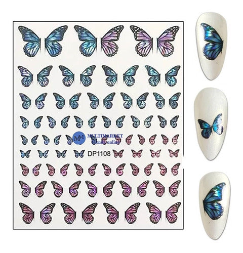 Self-Adhesive Nail Stickers - Butterflies - Nail Art 27