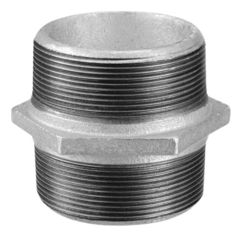 5x Niple Duplo Galvanizado 1'' Polegada Bsp  - Tupy 150l 0