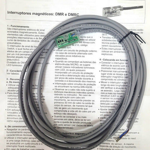 Sensor Interruptor Magnético 5 - 250v Ca Cc + Cable 3 Mts 2