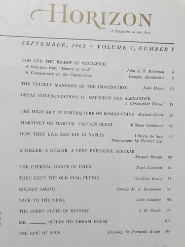 Horizon Septiembre 1963 Vol  5 N° 7 Monedas Romanas Desnudos 1