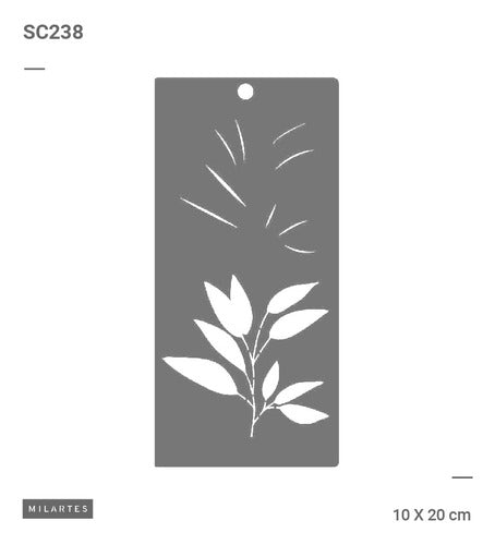 Mil Artes Stencil Petalos Milartes Decorativa Plantilla SC 238-10x20cm 0