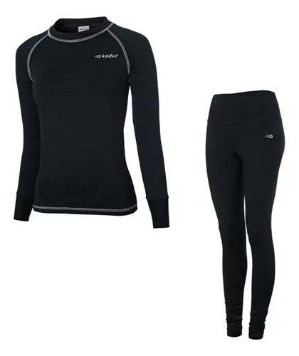 Kadur Long Sleeve Thermal Compression Shirt and Leggings Combo for Women 0