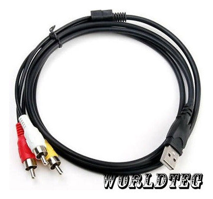 5 Pies Usb A Plug 3 Cable Rca Macho Av/tv Convertidor De Com 1