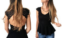 Florencia Casarsa Blusa Vestir Noche Peplum Manga Corta Espalda Descubierta 1