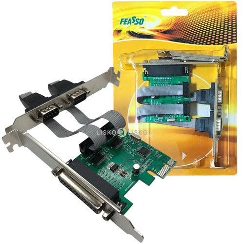 Kit C/ 3 Placa Pci Express X1 2 Seriais 1 Parale Low Profile 6