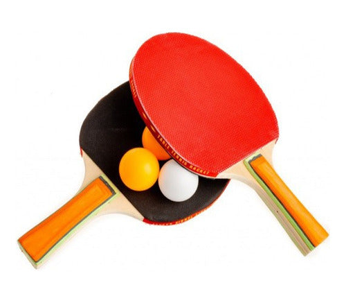 Ping Pong 2 Paletas Y 3 Pelotas Tenis De Mesa Juego Set 0