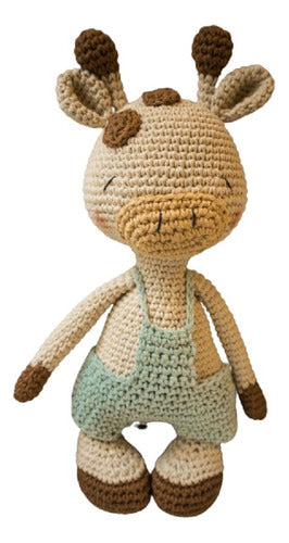 Hecho a Mano Amigurumi - Green Giraffe Crochet Toy - Birth Gift 0