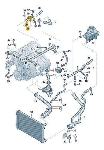 Brida Conexión Agua Original Audi A4 2001-2008. 5