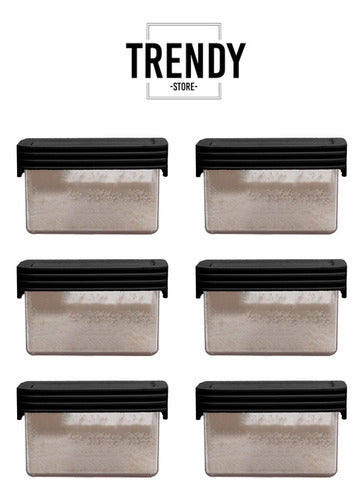 Trendy Store Set X6 Contenedores Tapa Negra 400cc Hermetico Lavable Trend 5