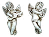 Pair of Ceramic Angels Wall Hanging Playing Guitar and Lyre 0