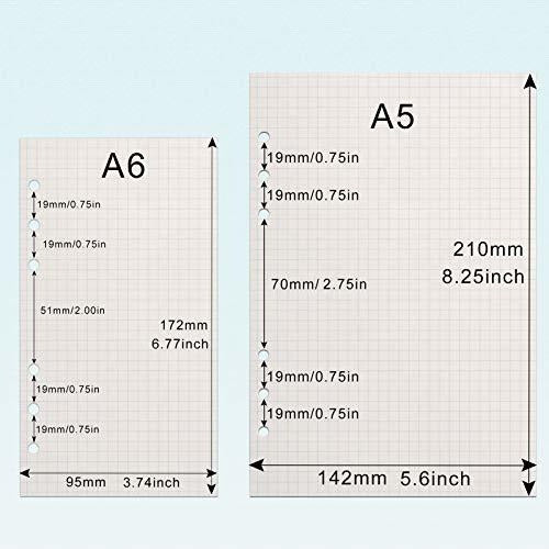 Toplive A6 Refill Paper, [3 Pack] 135 Sheets 100g 6 Hole Filler Inserts Loose Leaf Paper 2