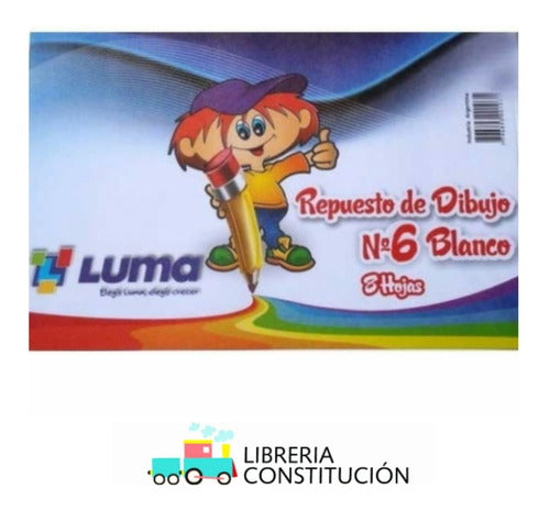 Luma Drawing Sheets N6 - 8 White Sheets 0