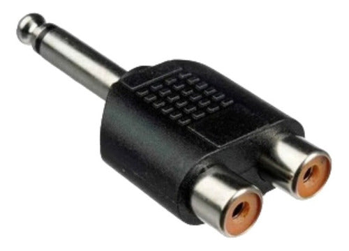 Adapter Male 6.5mm Mono to 2 Female RCA Connectors 0