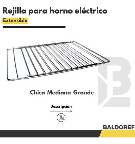 BALDOREF Universal Expanding Rack for Electric Oven 30 to 44 cm x 30 cm 1