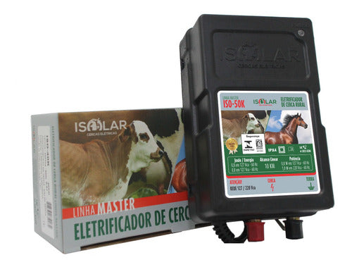 Kit - 01 Eletrificador Rural 40km + 100m Fio + Roldana Gpt 2