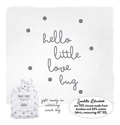 Stephan Baby Face To Face Collection Viscose + Cotton Swaddle, Love Bug 1